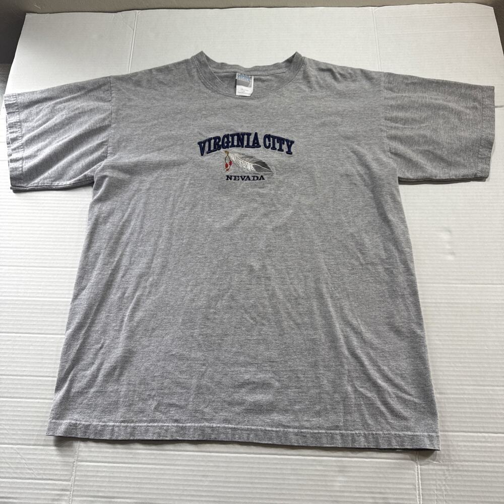Vintage Teemax Heavyweight Virginia City Nevada T-Shirt Embroidered‎ Size XL